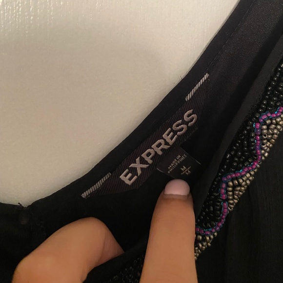EXPRESS Flowy Black Dress - Size Medium - Picture 3 of 7